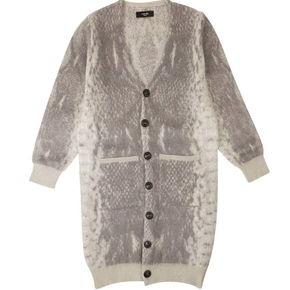 AMIRI Wool and Cashmere Blend V-Neck Cardigan - Picture 3 of 12